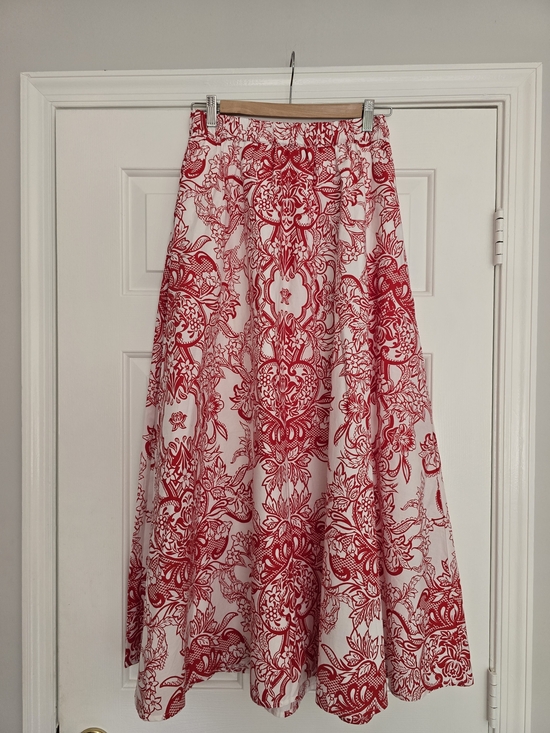 Ted Baker Dresses & Skirts - NWT Ted Baker Red Floral Paisley Cotton Poplin Maxi Skirt, Size 0 (Fits Size 2)